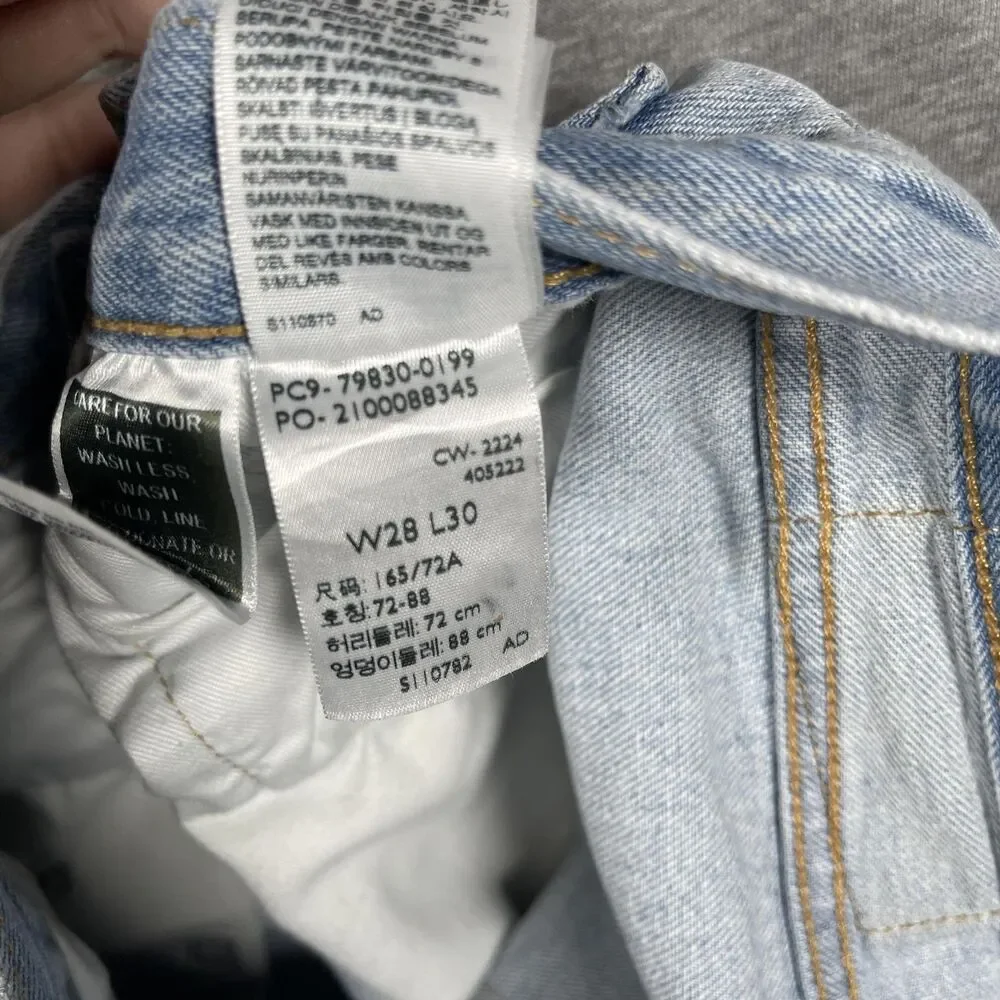 Levi's 501 Jeans Mens 28x30 (27x28) Blue Light Wash Straight Classic